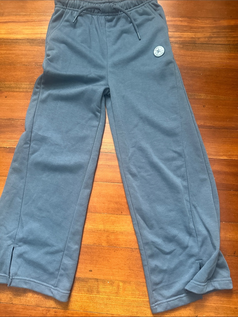 Converse Kids Slate Blue Wide-Leg Pull-On Joggers with Drawstring